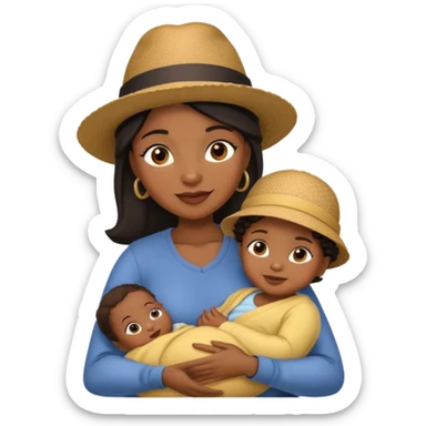 black Mother with Hats with her baby sticker