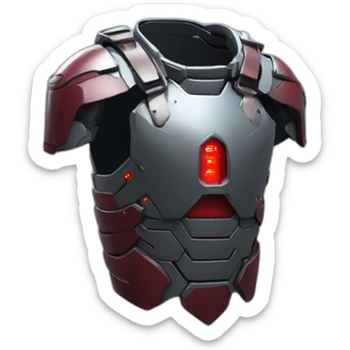 futuristic Autonomous Combat armored colored crimson breastplate sticker