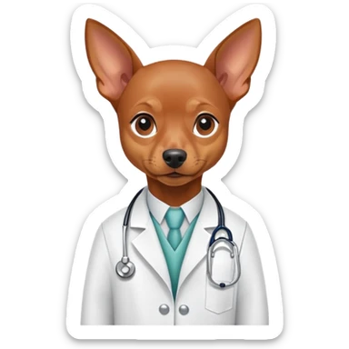 pinscher mini cute doctor sticker
