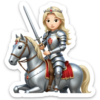 Renaissance princess knight on horse sticker
