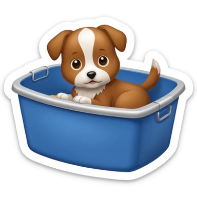 dog in litter box sticker