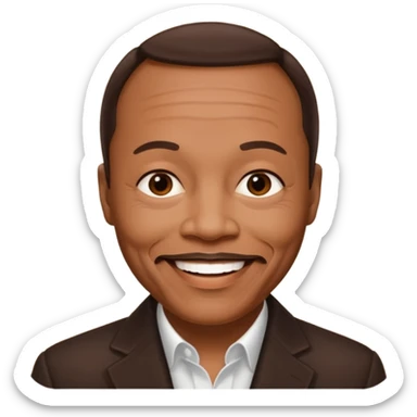 Quincy Jones with dark brown hair sticker