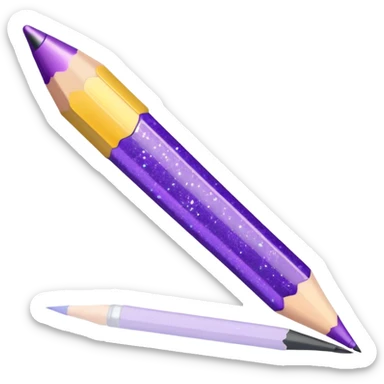 Glitter Purple and Cian pencil hand write  sticker