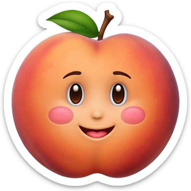 Peach emoji with hand imprint sticker