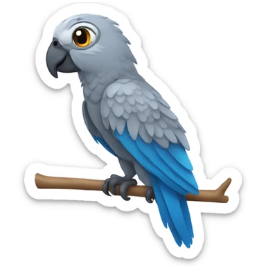 grey and blue parrot sticker