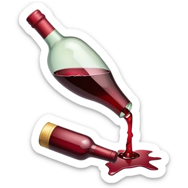 Broken wine bottle sticker