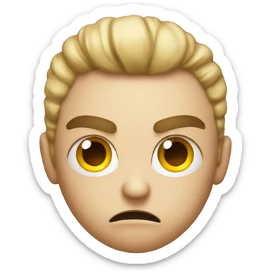  a furious emoji hiding all of its anger inside it with a sideeye full of hate sticker