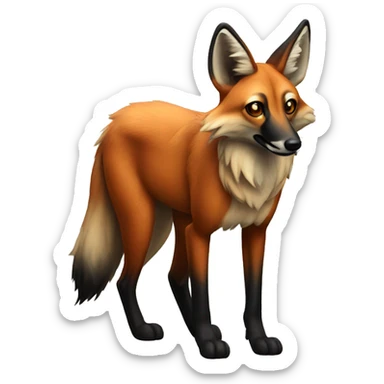 Maned wolf sticker