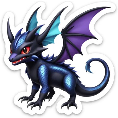 Shiny Epic Badass Gothic Noibat-Salandit-Litten-Hybrid sticker