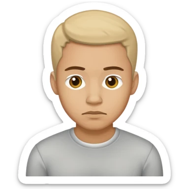 light skin man pensative, full body sticker