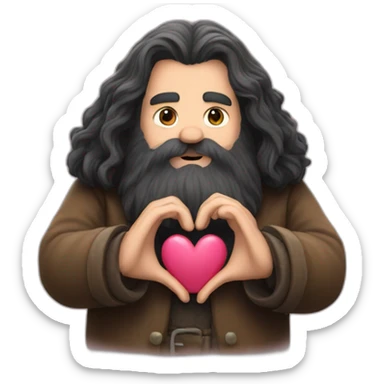 hagrid making a heart with his hands sticker