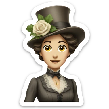 Brunette elegant Victorian woman sticker