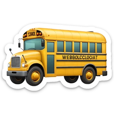 a school bus with bomboclat text in dianogal in front of it sticker