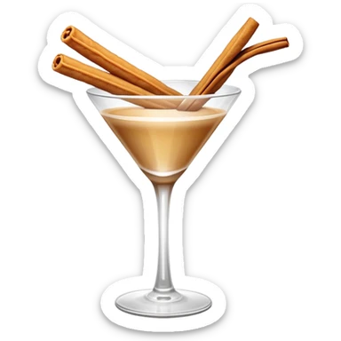 Cinnamon churro martini with a churro sticking out of the glass sticker