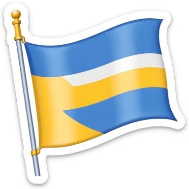 Nur drei Balken zur Seite oben blau in der Mitte weiß und dann unten gelb als  eine Flagge  sticker