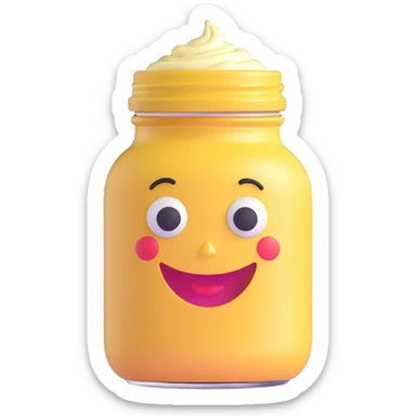 mayonnaise jar with a happy face sticker
