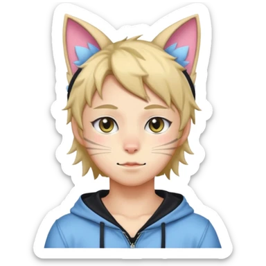 Femboy cat boy  sticker