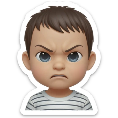 angry japanese baby sticker
