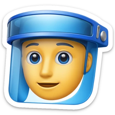 a blue rectangle labeled "visor" sticker