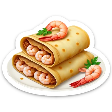 Bánh Xèo Cinematic Realistic Bánh Xèo Dish Emoji, depicted as a crispy, folded crepe filled with shrimp and pork, rendered with dynamic textures and vibrant, appetizing lighting. sticker