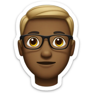 Boy with black glasses without brown gel hairs  sticker