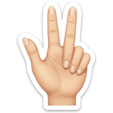 A hand with the thum is between middelvinger and index vinger sticker