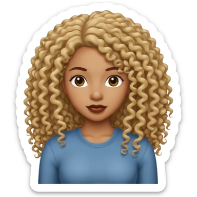 Uma mulher negra da pele clara com cabelo cacheados bem longo até a bunda  sticker