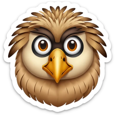 desert bird face sticker