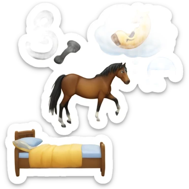 The words MORE SAX floating above a poo emoji in bed smoking a cigarette next to a horse emoji sticker