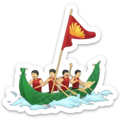 dragon boat on the finish sticker