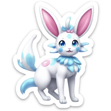 Kawaii Gorgeous Beautiful Shiny Sparkly Sylveon-Pokémon full body sticker