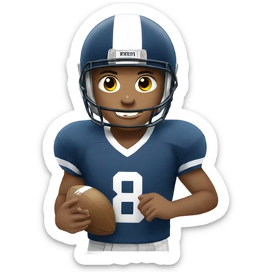 brunette boy playing football sticker