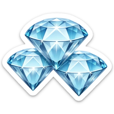 3 shiny diamonds closely together sticker