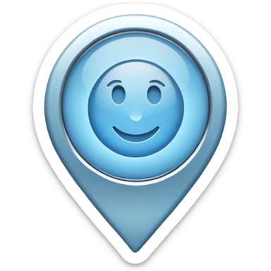 Soft blue location pin sticker