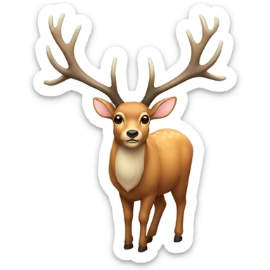 Deer with massive size antlers sticker