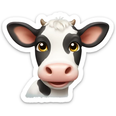 smiling baby cow  sticker
