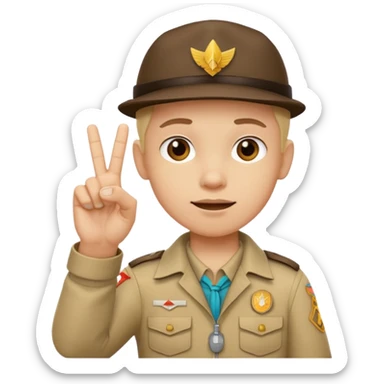 main scouts avec TROIS doigts du milieu levés   sticker