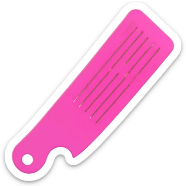 a pink brushing comb sticker
