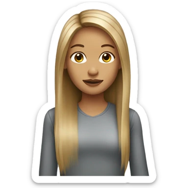 Young woman with long straight dirty blonde hair  sticker