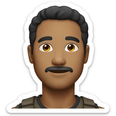 45 year old man with black hair brown skin sticker