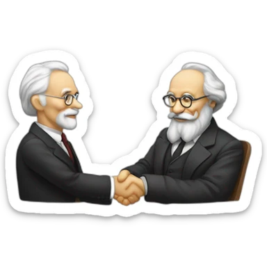 Friedrich-hayek-shaking-hands-with-carl-marx sticker