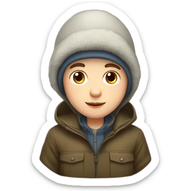 Cute russian boy with chapka sticker