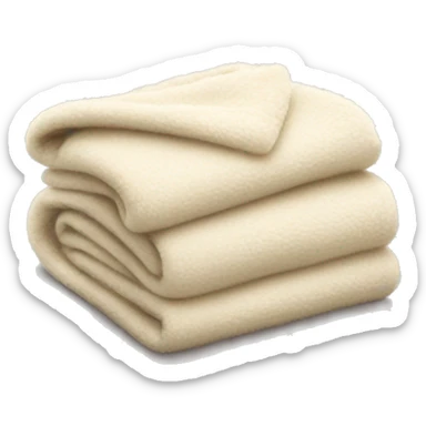 Folded fuzzy cream blanket sticker