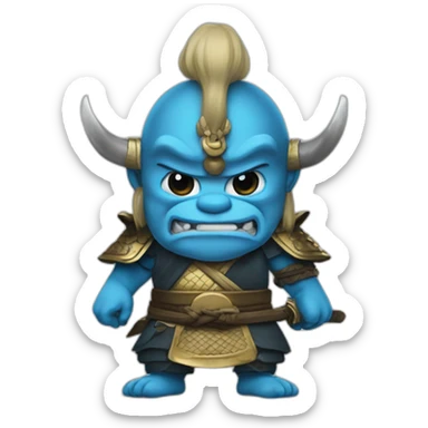 Samurai Smurf oni sticker