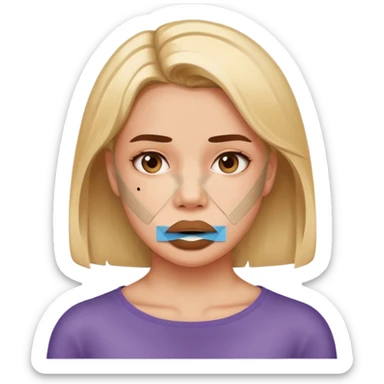 woman with censorship tape over mouth sticker