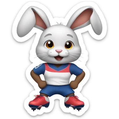 bunny wearing cleats  sticker
