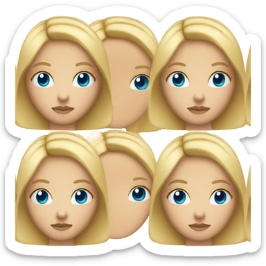 A blonde girl with blue eyes and straight hair sticker