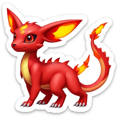 Cute Shiny Guilmon-Salandit-Umbreon-Fakémon-hybrid-creature (full body)  sticker
