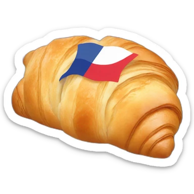 croissant in colors of the french flag sticker