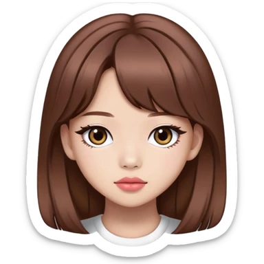 Jennie from BLACKPINK K-pop star with brown hair sticker